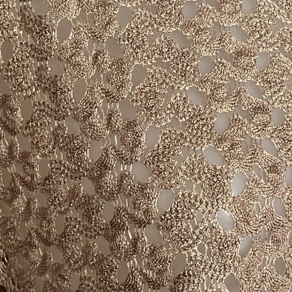 Dressbarn Gold Brown Scoop Neck Open Knit Top Large - Picture 4 of 9